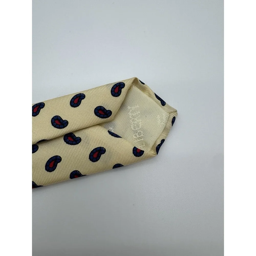 Liberty of London‎ Silk Tie Yellow Paisley Pattern Made in USA Necktie Classic
